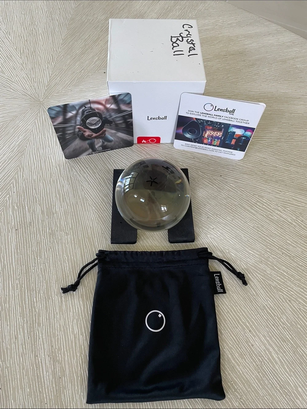 Crystal Photography Sphere with Black Carry Pouch